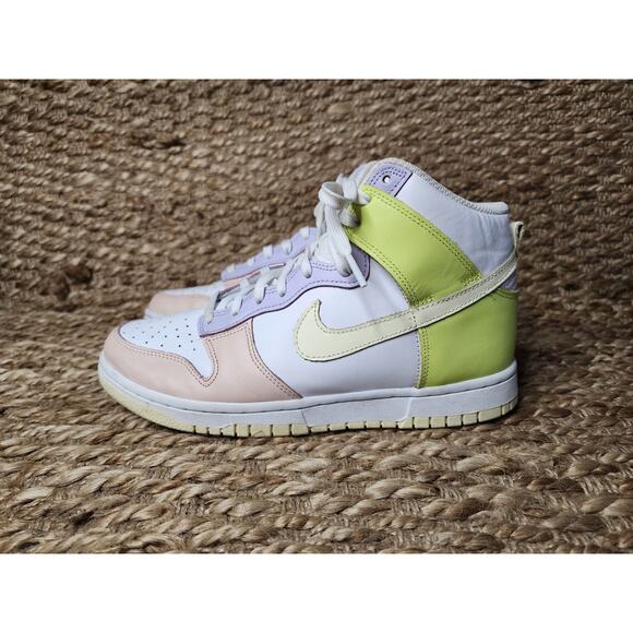 Nike Dunk High Women's Shoes Cashmere Lemon Twist White DD1869-108 Size 9 - Picture 6 of 11